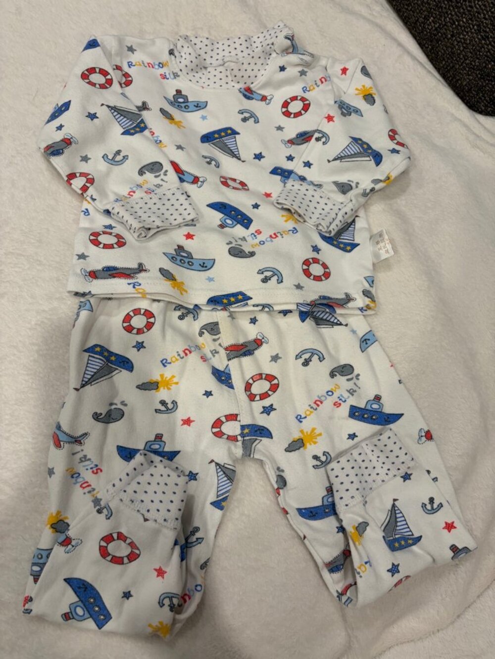 Baby Nautical Print 2-Piece Pajama Set 0-3M